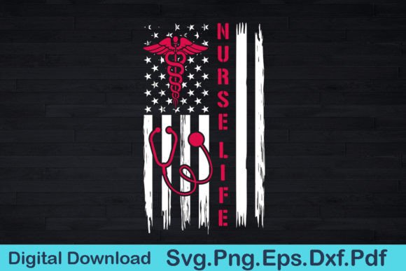 American Usa Flag Nurse Life Funny Gift Graphics