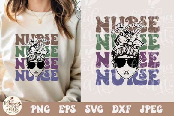 Nurse Messy Bun SVG PNG, Graphics